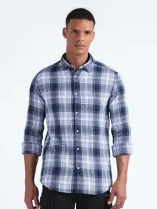 Flying Machine Slim Fit Tartan Checked Pure Cotton Casual Shirt