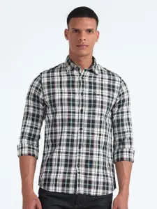 Flying Machine Slim Fit Tartan Checked Pure Cotton Casual Shirt