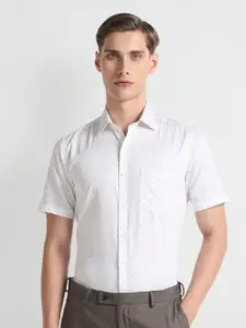 Arrow Micro Ditsy Printed Cotton Autopress Formal Shirt