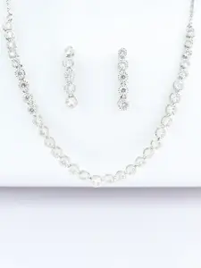 925 SILLER Sterling Silver Cubic Zirconia Necklace