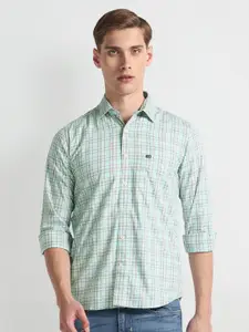 Arrow Sport Slim Fit Checked Pure Cotton Casual Shirt