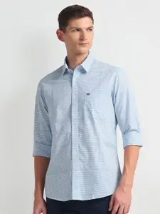 Arrow Sport Slim Fit Micro Checked Spread Collar Pure Cotton Casual Shirt
