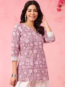 Anouk Ethnic Motifs Printed Pure Cotton Straight Short Kurti