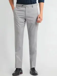 Arrow Men Checked Tapered Fit Formal Trousers