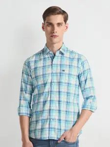 Arrow Sport Manhattan Slim Fit Tartan Checked Pure Cotton Casual Shirt