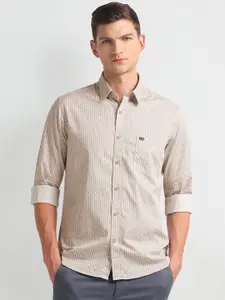 Arrow Sport Slim Fit Geometric Printed Twill Pure Cotton Casual Shirt
