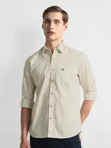 Arrow Sport Slim Fit Micro Ditsy Printed Spread Collar Pure Cotton Casual Shirt