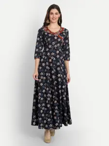 SUTI Floral Printed Cotton Maxi Dress