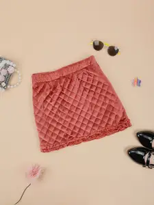 One Friday Girls Self Design A-Line Quilted Skirt