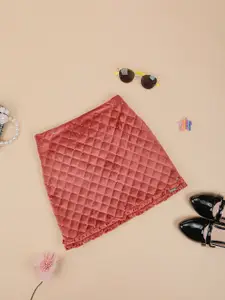 One Friday Girls Quilted Straight Knee Length Skirt