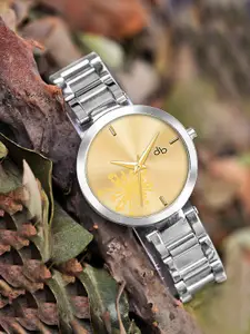 DressBerry Women Silver-Toned Bracelet Style Straps Analogue Watch HOBDB-199-SL-GD