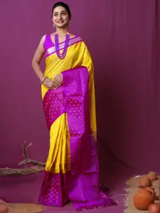 Unnati Silks Woven Design Zari Silk Cotton Handloom Kanjeevaram Saree