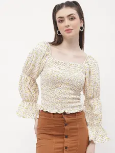 Madame Floral Bell Sleeve Top