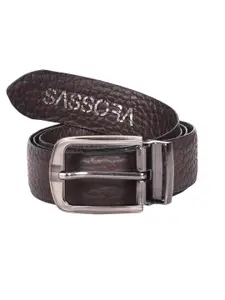 Sassora Men Textured Leather Reversible Belt