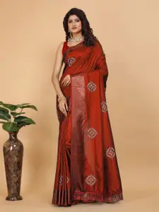 Celeb Styles Ethnic Motifs Embroidered Zari Saree