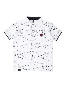 earth conscious Boys Conversational Printed Henley Neck Cotton T-shirt