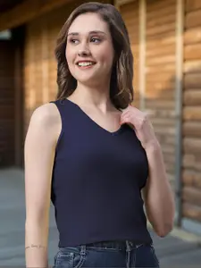 FBAR V-Neck Sleeveless Cotton Crop T-shirt