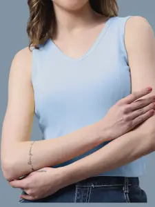 FBAR V-Neck Sleeveless Cotton Crop T-shirt