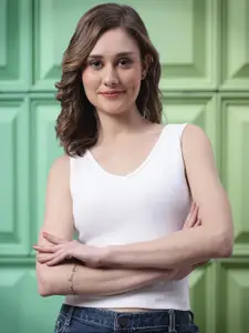 FBAR V-Neck Sleeveless Cotton Crop T-shirt