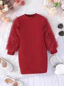 BAESD Girls Self Design Sheath Dress