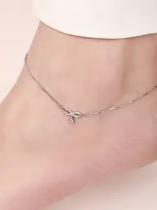 Zavya Rhodium-Plated Artificial Stones Anklet