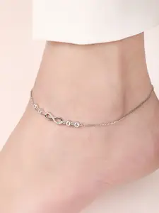 Zavya Rhodium-Plated Artificial Stones Anklet