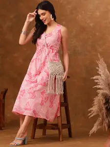 Anouk Floral Printed A-Line Midi Dress