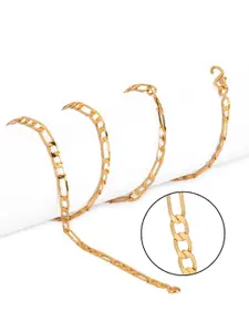 AanyaCentric Set Of 2 Gold-Plated Neckalace With Silver-Plated Anklet