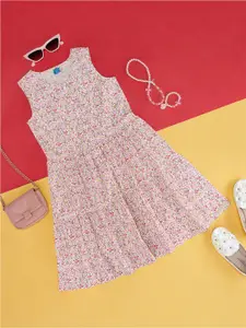 YU by Pantaloons Girls Floral Printed Round Neck Sleeveless A-Line Dress