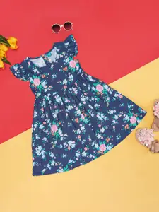 YU by Pantaloons Girls Floral Printed Cotton Fit & Flare Dress
