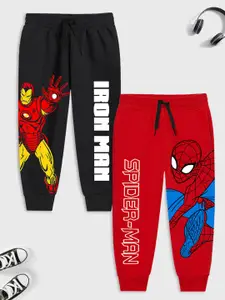YK Marvel Kids Pack Of 2 Printed Cotton Joggers