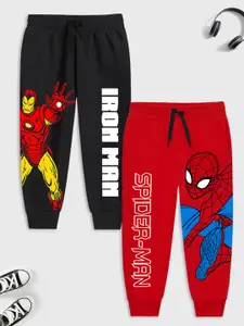 YK Marvel Kids Pack Of 2 Avengers Printed Cotton Joggers