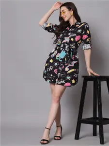 The Dry State Floral Print Shirt Mini Dress
