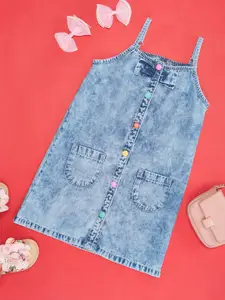 Pantaloons Junior Girls Shoulder Strap Cotton A-Line Dress