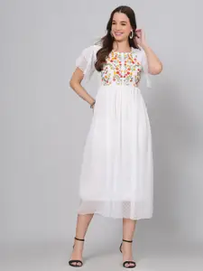 HIGHLIGHT FASHION EXPORT Floral Chiffon Empire Midi Dress