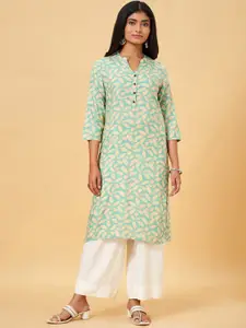 RANGMANCH BY PANTALOONS Floral Printed Mandarin Collar Kurta