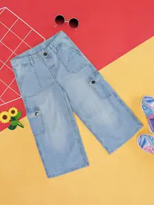 Pantaloons Junior Girls Straight Fit Clean Look Heavy Fade Stretchable Jeans