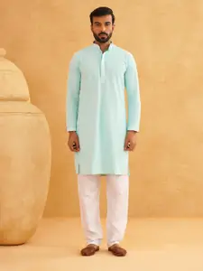 SOJANYA Geometric Embroidered Thread Work Pure Cotton Kurta with Churidar