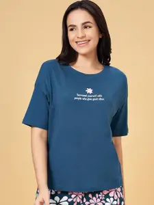 Dreamz by Pantaloons Typography Printed Pure Cotton Lounge Tshirt