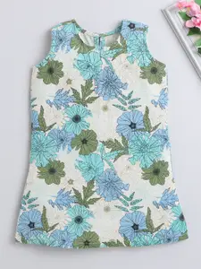 The Magic Wand Girls Floral Print Cotton A-Line Dress