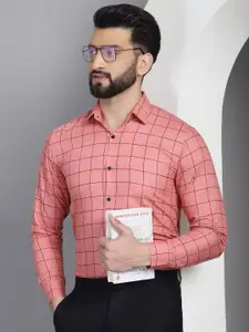 Indian Needle Classic Windowpane Checked Cotton Formal Shirt