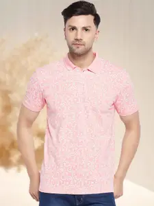 WILD WEST Floral Printed Polo Collar T-shirt
