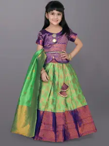 BAESD Girls Woven Design Ready To Wear Lehenga & Blouse With Dupatta