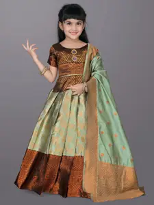 BAESD Girls Woven Design Ready To Wear Lehenga & Blouse With Dupatta