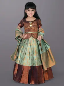 BAESD Girls Woven Design Ready To Wear Lehenga & Blouse With Dupatta