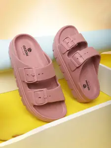 OZZOH Women Flexible Washable Sliders with Buckle