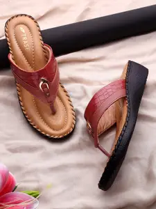 TRASE Textured T-Strap Flats