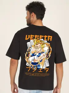 PRONK Prince Vegeta Printed Drop-Shoulder Sleeves Pure Cotton Oversized T-Shirt