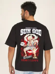 PRONK Luffy Gear 5 Printed Pure Cotton Oversized T-Shirt