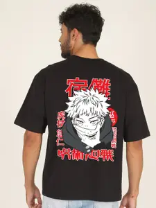 PRONK Graphic Yuji Itadori Anime Printed Pure Cotton Oversized T-Shirt